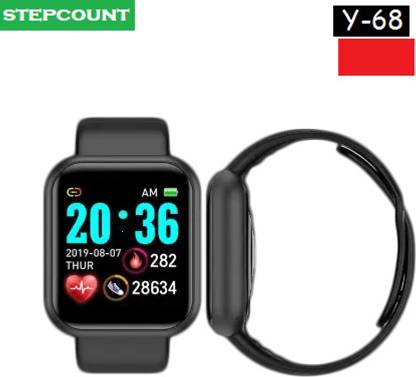 Bymaya VX24_Y68 ADVANCED CALORIE COUNT SMARTWATCH BLACK (PACK OF 1) Smartwatch