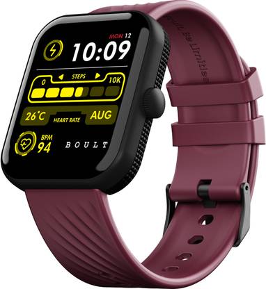 Boult Craft 1.83″ HD Display, BT Calling, Health Monitoring, Knurled Design, 500Nits Smartwatch  (Grape Purple Strap, Free Size) at Rs. 1199
