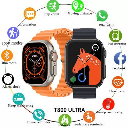 YAROH YUY_275Y_T800 ULTRA 8 SMARTWATCH FOR MEN WOMEN WITH WIRELESS CHARGER Smartwatch