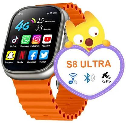 Qexle NEW S8 Ultra [Ninja] Smart Watch & SIM Card,GPS 4G Network Android System Smartwatch