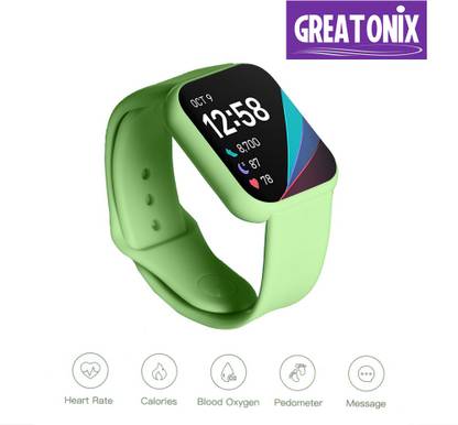 GREATONIX Bluetooth Smart Fitness Band Smart Watch Heart Rate Activity Tracker (LIME) Smartwatch