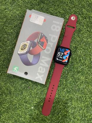 JEDYX I8 PRO MAX MAROON COLOR SMART WATCH WITH FREE BLACK STRAP Smartwatch