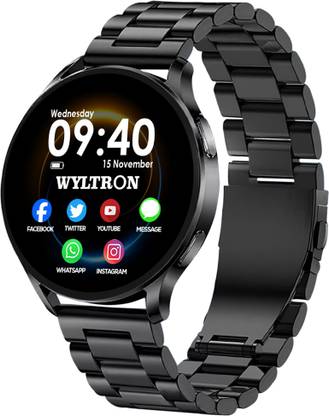 Wyltron Latest Active2 Full Black Metal Strap, Hd Display, Bt Calling Smartwatch
