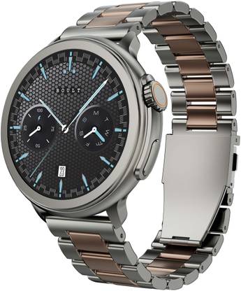 Boult CrownR Bluetooth Calling, 1.52” HD Screen, Zero Bezels, Zinc Alloy Frame, IP67 Smartwatch  (Bullet Silver Strap, Free Size)