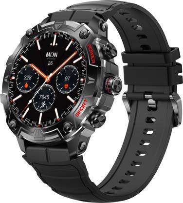 Cult Shock X 1.43″ AMOLED, 420mAh Battery, 850 NITS, AOD, Bluetooth calling, Rugged Smartwatch  (Black Strap, Free Size)
