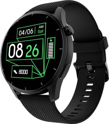 Noise Crew 1.38″ Round Display with Bluetooth Calling, Metallic finish, IP68 Rating Smartwatch  (Black Strap, Regular)