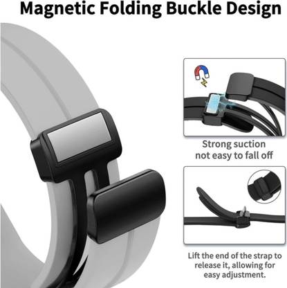 Vinylzone High Quality Megnate Watch Strap 20MM Only Strap) (Not Watch) 20 mm Silicone Watch Strap