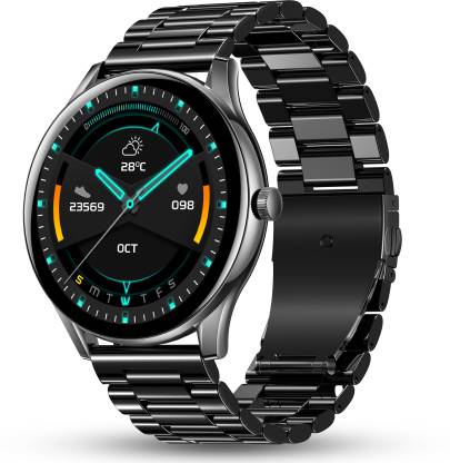 Pebble Cosmos Bold Pro 1.39" HD Display Luxury Metal Straps, BT Calling,Voice Assistant Smartwatch