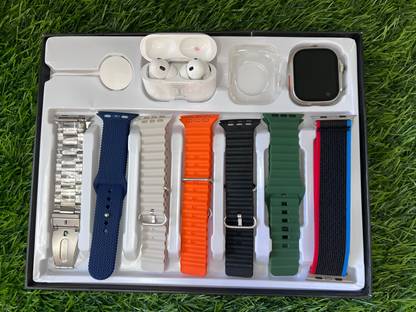 FALAKX 10 in 1 Set S10 Ultra Smartwatch + Airpods Pro with Transparent Screen Guard Smartwatch
