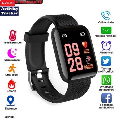 Stybits E467 ULTRA_ID116 ACTIVITY TRACKER SLEEP TRACKER SMART WATCH BLACK (PACK OF 1) Smartwatch