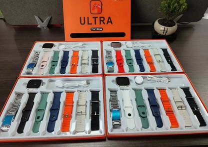 Style Panda Latest 7in1 Strap Ultra Smartwatch Combo, HD Display,Screw-lock Case, BT Calling Smartwatch