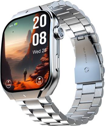 beatXP Unbound Curv 1.96” 3D Curved AMOLED Bluetooth Calling Smart Watch, Metal Body Smartwatch