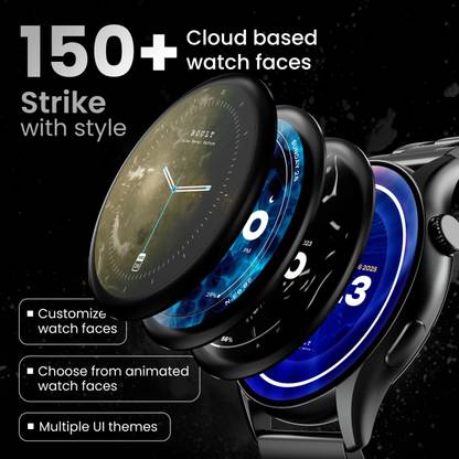 Boult Striker Pro 1.43" AMOLED, BT Calling, Working Crown, 750 Nits, Metallic Frame Smartwatch