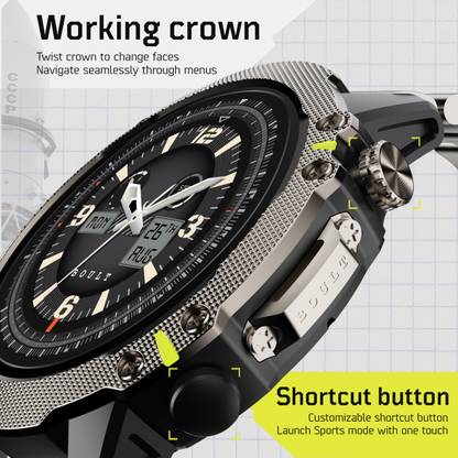 Boult Sterling Pro BT Calling, 1.43" AMOLED, 800 Nits Brightness, Metallic Frame, IP68 Smartwatch