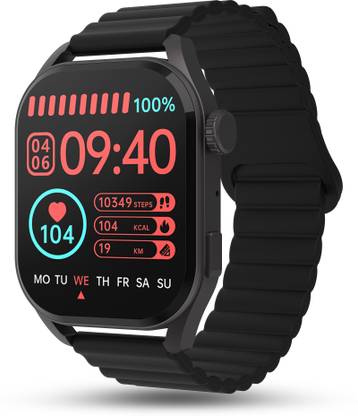 Pebble 1.96" Amoled Always On Display,Magnetic Strap, BT Calling, Rotating Crown Smartwatch