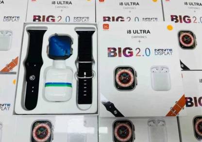 dgsale I8 ULTRA EARPHONE + BIG 2.0 INFINITE DISPLAY Smartwatch