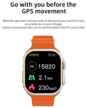 FRONY YUY_280Y_T800 ULTRA 8 SMARTWATCH FOR MEN WOMEN WITH WIRELESS CHARGER Smartwatch