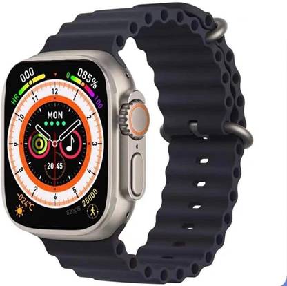BMC T800 Series 8 Black Smart Watch with Bluetooth Call Wireless Charger Smartwatch