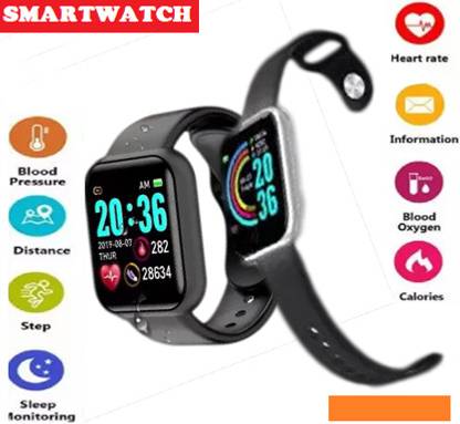 DILSHER U1729_Y68 PRO HEART RATE SMARTWATCH BLACK (PACK OF 1) Smartwatch