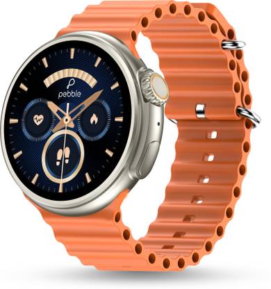 Pebble Forte 1.5''HD Display,BT Calling,3Premium Straps,Rotating Crown Sports Smartwatch