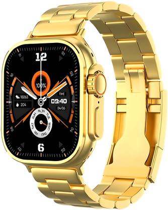 Neel Enterprises 24K Golden Touch Watch Stainless Steel Body Amoled Display Screen Music Play Smartwatch