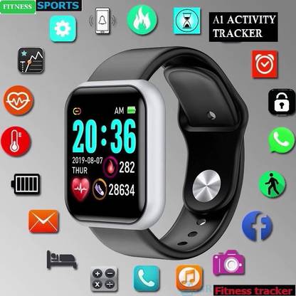 Bymaya D1849(A1) LATEST SLEET TRACKER MULTI FACES SMART WATCH BLACK (PACK OF 1) Smartwatch