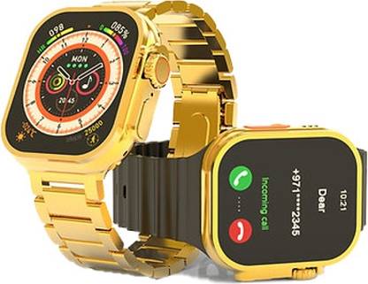 Philo 24K GOLD 52mm Touch WATCH SERIES 8 WITH MIRROR FINISHING LOOK Dark Golden Smartwatch