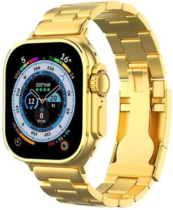 Case Castle Golden with Extra Strap Bluetooth calling, Health, Sport, Fashion Smartwatch Smartwatch