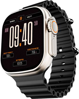 boAt Wave Genesis with 1.96 HD Display, BT Calling, Functional Crown & Metal Body Smartwatch  (Black Strap, Free Size) at Rs. 2199