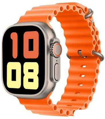 OMNIKART T800 Ultra Smart watch with wireless Charging Smartwatch (Orange Strap For All) Smartwatch