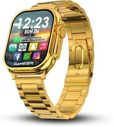 GameSir S9 Ultra Golden Smartwatch with Bluetooth, Fitness & Heart Rate Tracking Smartwatch