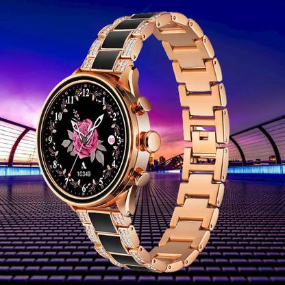 Wifton Women Smart watch Fitness Tracker Touchscreen Bluetooth Smartwatch-Black & Gold Smartwatch