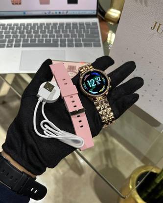 Avonix Trendy latest Gen9 smartwatch, Golden & Pink strap ,hd display *1 Smartwatch