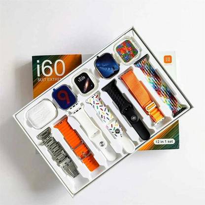 TECHMAZE I60 Ultra BT calling Smart Watch with 1 - TWS, 7 - Straps and 1 - Watch cover Smartwatch