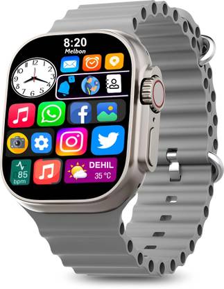 TECHIO GreyTime 1.75" Display with BT Calling Metallic finish & Voice Assistant Smartwatch
