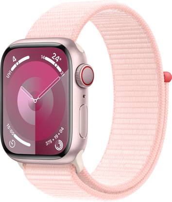 Apple Watch Series 9 GPS + Cellular 41mm Pink Case & Light Pink Sport Loop