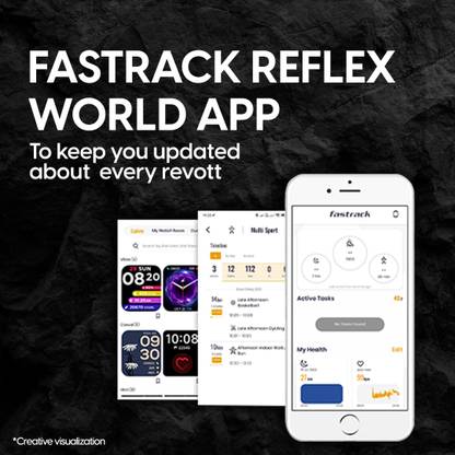 Fastrack Revoltt FS1 Pro|World's First,1.96" Super AMOLED|Highest Resolution|BT Calling Smartwatch  (Teal Strap, Free Size)