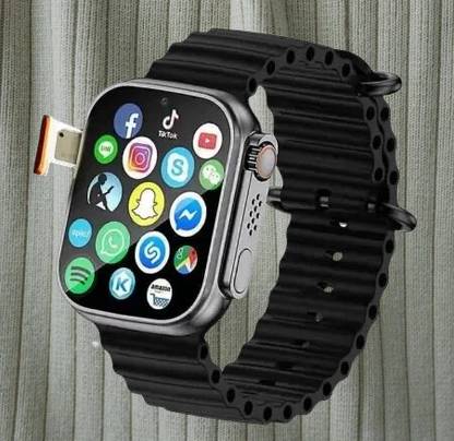 BOOMLY New B09 T10 Ultra Black Watch Fast Charging But No Sim Option Smartwatch