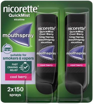 Nicorette Cool berry Quickmist Mouthspray Duo Pack Smoking Cessations