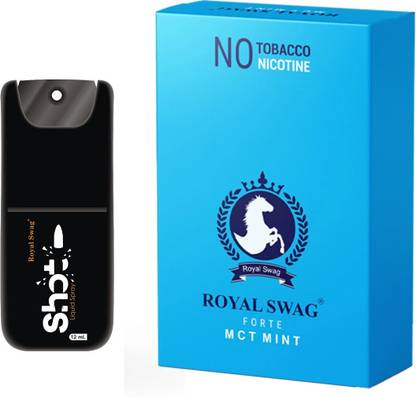 ROYAL SWAG Ayurvedic & Herbal Cigarette, Mint Flavour Smoke for Nicotine Free & Tobacco Free Cigarettes with Shot Helps in Quit Smoking - (20 Sticks Pack, Shot -1) Smoking Cessations