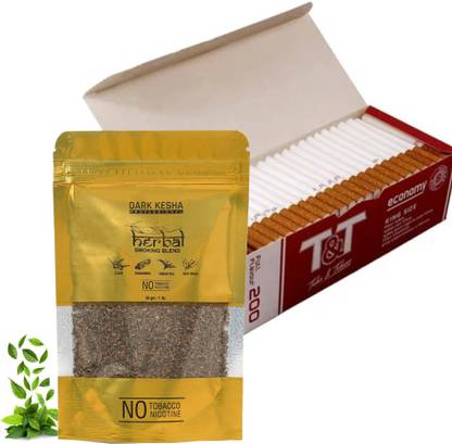 Dark kesha Organic Smoking Mixture Herbal Blend 30G And Empty Cigarette Tubes Box Of 200 Pc Smoking Cessations
