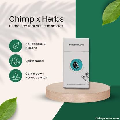 Chimp x Herbs Kashmir Blend | 100% Natural Herb | Tobacco & Nicotine Free | Calming & Aromatic Smoking Cessations
