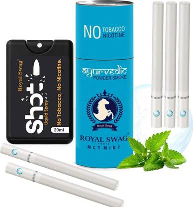 ROYAL SWAG Herbal Cigarettes Tobacco/Nicotine Free(Ayurvedic)Mint Flavour 5 Smoke With Shot Smoking Cessations