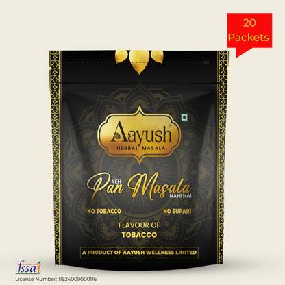 Aayush Herbal Paan Masala - Tobacco Flavor Smoking Cessations