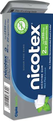 Cipla Nicotex Nicotine MintPlus Gums 2mg | Helps to Quit Smoking |29 Gums Each Pack Smoking Cessations