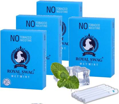 ROYAL SWAG Herbal Mint Cigarettes Flavoured Tobacco-Free Nicotine-Free Herbal Smoke Sticks Smoking Cessations