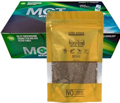 Dark kesha Nicotine Free Herbal Smoking Mixture 30g With Empty cigarette Tubes 100 Pieces Smoking Cessations