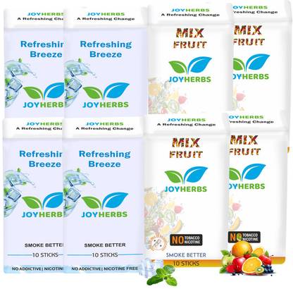 JOYHERBS Herbal Cigarettes(80Stick)100%NicotineFree Refreshing Breeze,Mixed Fruit Flavour Smoking Cessations
