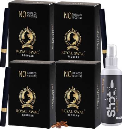 ROYAL SWAG Herbal Cigarette Regular Flavour 80 Sticks Ayurvedic Dhoompan With Shot 100 ML Smoking Cessations