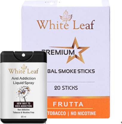 White Leaf Ayurvedic Herbal Cigarettes Premium Mint Flavoured With 20ml Anti Addiction Shot Smoking Cessations